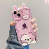 Милый 3D-чехол с ушками стеснительного кота для Xiaomi 15T 15 12T Redmi 15 15C Note 15 Pro 5G 4G POCO X7 X6 X5 X3 M3 M4 M6 F6 F7 Pro F8 Ultra