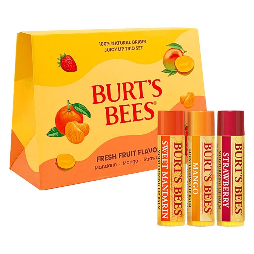 Burt's Bees Juicy Lip Trio 3-piece Set, 1 Set, Sweet Mandarin, Mango, Strawberry