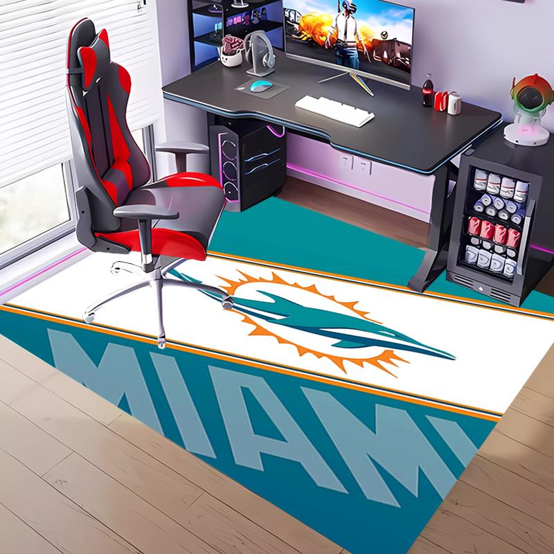 1pc Miami Dolphins logo Entrance Mat, Non-Slip Mat Area Rug,Room Decor, Outdoor Decor, Kitchen Rug,Doormat - Machine Washable, Easy to Clean