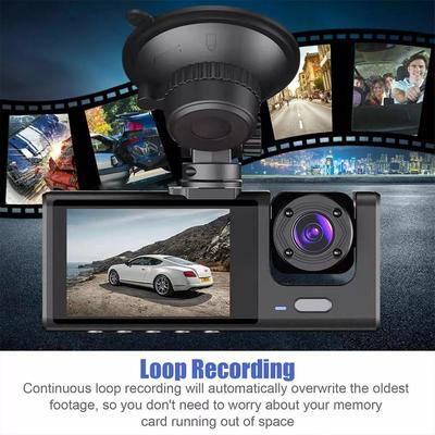 Новый автомобильный видеорегистратор Icreative с 3 камерами Full HD 1080P, двухобъективная автомобильная видеорегистраторная камера с 2,0-дюймовым IPS-экраном, передняя и задняя камера-регистратор