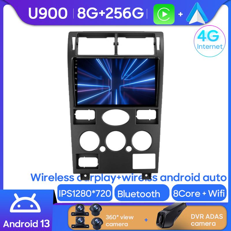 Android Мультимедиа Для Ford Mondeo 3 2000 - 2007 Автомагнитола Процессор Радио QLED Плеер Навигация Carplay Auto HDR 5G Камера Видеорегистратор WIFI