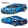 1408 шт. механические блоки Racing Bugatti, известные модели гоночных автомобилей, подходящие для детей и мальчиков для сборки автомобильных игрушек
