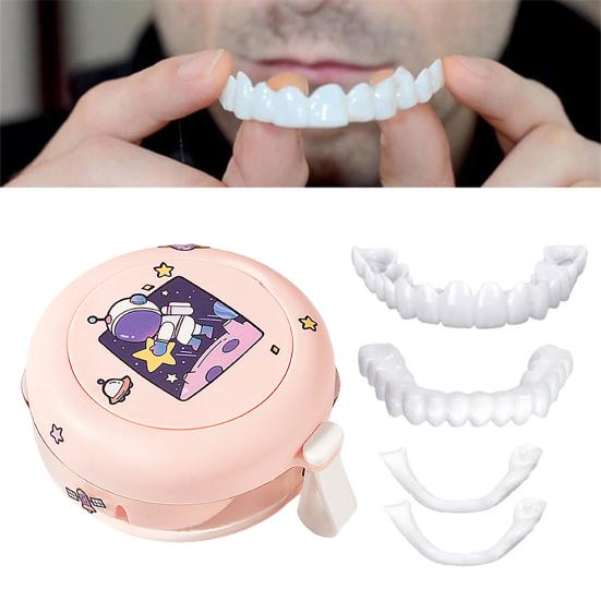 Портативный футляр для зубных протезов Yousheng со съемным зеркалом, герметичный компактный контейнер для хранения зубных протезов для брекетов