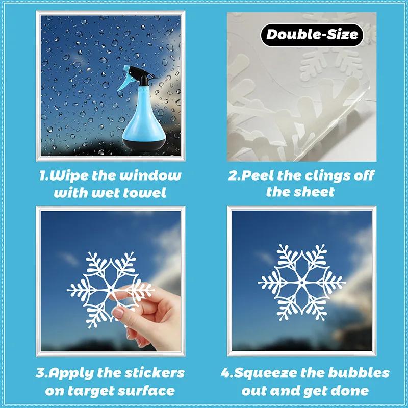 Веселые рождественские наклейки на окна Белая снежинка Лось Наклейка на елку Рождественские украшения Рождественские товары для дома на Новый год