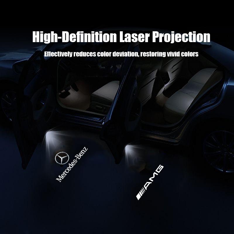 2Pcs HD Led Welcome Light Car Door Projector Lamps For Mercedes Benz AMG A B C E G W211 W203 W204 C260 E300L A200L GLC300 CLA AE1