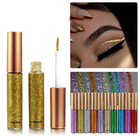 Сверкающая блестящая подводка для глаз, жидкая сексуальная женская глазная вечеринка, свадебный макияж