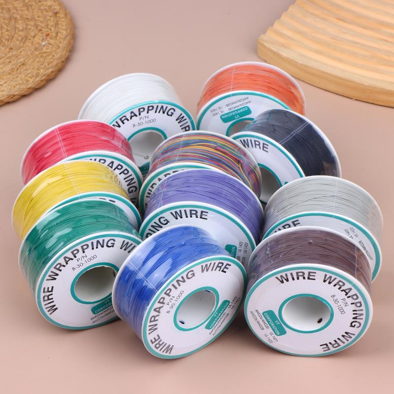 11 Colors 250M 30Awg Wire Wrapping Wire B-30-1000 Ul1423 Tinned Copper Solid Pvc Jumper Insulation Cable Ok Wire