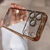 Роскошный Силиконовый Мягкий Чехол с Блестками и Покрытием для iPhone Air 17 16 15 14 13 Pro Max Plus 16E Прозрачная Защита Камеры Оболочка из ТПУ