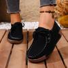 Fashion New Arrival Women Casual Shoes 2025 Suede Leather Flats Sneakers Lace Up Moccasins Ladies Shoes Fashion Loafers Plus Size 36-43