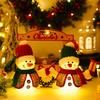 Yousheng Christmas Plush Snowman Doll Tabletop Decoration Lighted Small Snowman Ornament for Winter Home Kitchen Mantel Window Sill Holiday Party