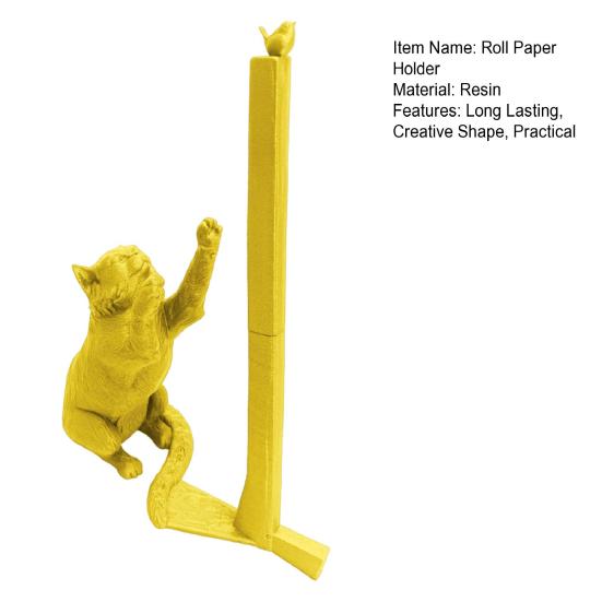 Yousheng Free Standing Cat Держатель для бумажных полотенец Прочная конструкция Держатель для бумажных полотенец на кухонную столешницу Забавный органайзер для бумаги в виде кота