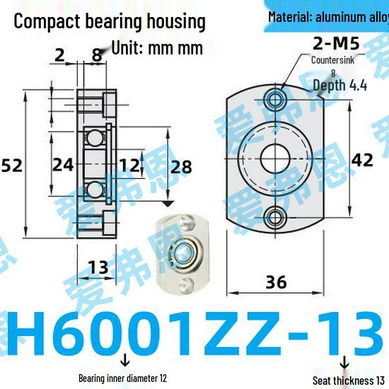 Aluminum Alloy Bearing Housing Support for H6000, 6002, 6003 Compact Units