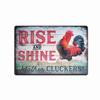 Rise and Shine Mother Cluckers Tin Sign, Funny Chicken Metal Wall Decor