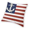 Морской Белый Корабль Якорь Американский Флаг Полоса Наволочка Мягкая Наволочка Декорации Наволочка Чехол Кровать