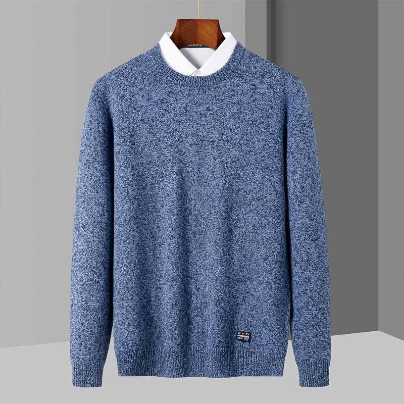 Blended cotton knitted sweater men's sweater autumn and winter base sweater