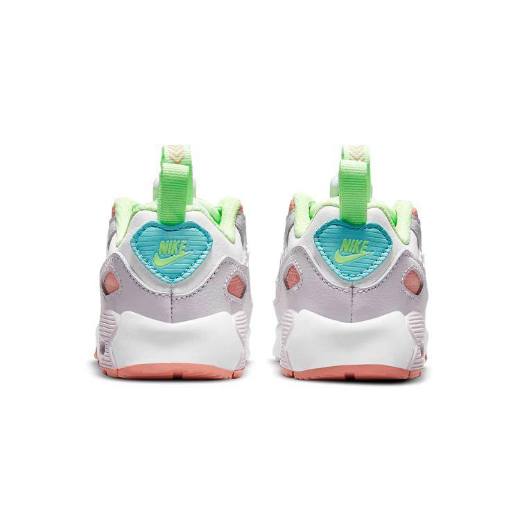 Nike Air Max 90 Toggle TD White Crimson Bliss Baby Sneakers Light-Violet Metallic-Platinum CV0065-102