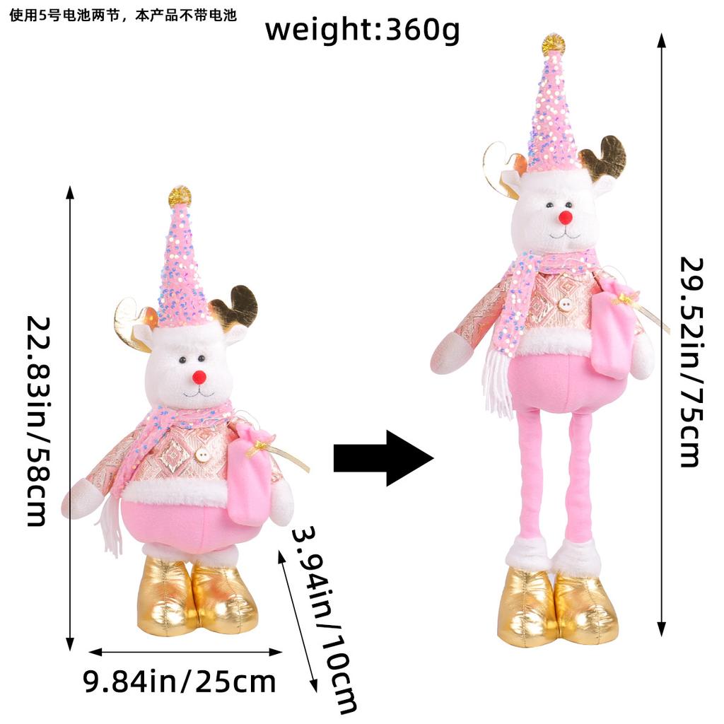 A Variety of Christmas Standing Telescopic Doll Hotel Window Christmas Snowman Elk Doll Decorative Ornaments
