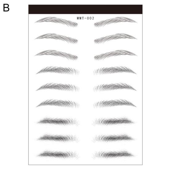 1 лист наклеек для бровей, различные формы, эффект 3D на водной основе, полуперманентные, в форме арки, водостойкие, как волоски, переводные наклейки для бровей