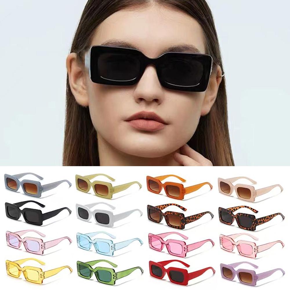 Retro Candy Color Y2K Sun Glasses Sunglasses for Women Men Vintage Shades Rectangle Sunglasses