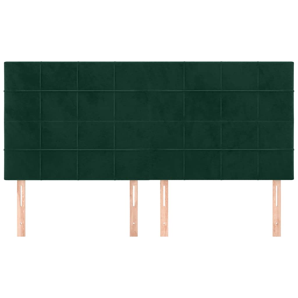 Headboard in Dark Green 160 x 5 x 118 128 cm Velvet