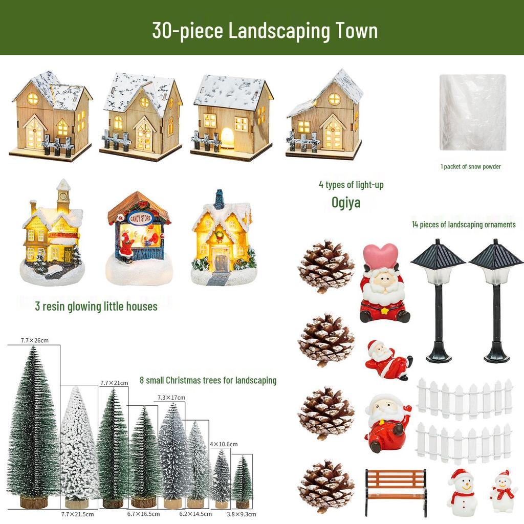 Праздничный Светящийся Деревянный Домик - Украшение для Рождественской Елки и Декора Камина