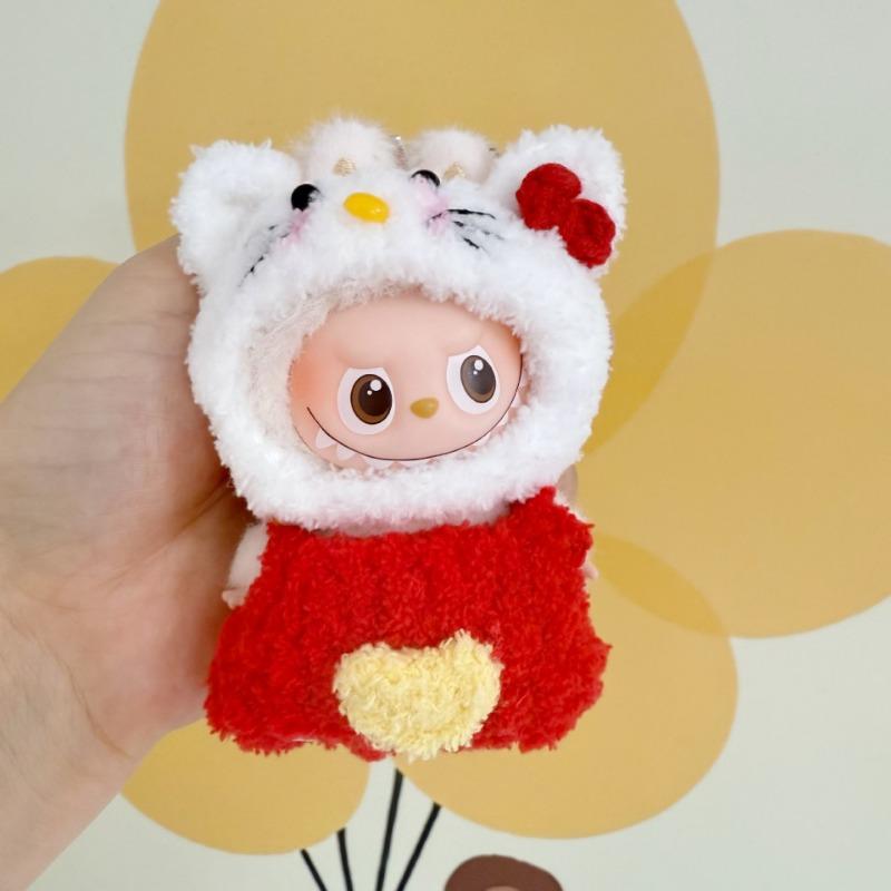Cute Animal Thamed Clothing For Mini Labubu V4 Doll Decoration Clothes Accessories Clothes Only For 4.0 Labubu Pin for Love Series