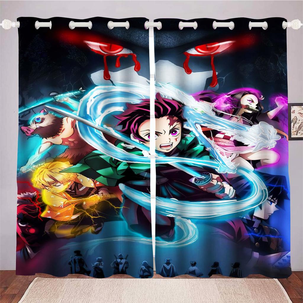 Аниме Гостиная Спальня Шторы Для Гостиной Перфорированные Пыленепроницаемые Затемняющие Шторы Кухня Шкаф Домашний Декор