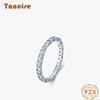 Tancise Classic 925 Sterling Silver Zircon Ring Ladies Jewelry Wedding Promise Party Gift
