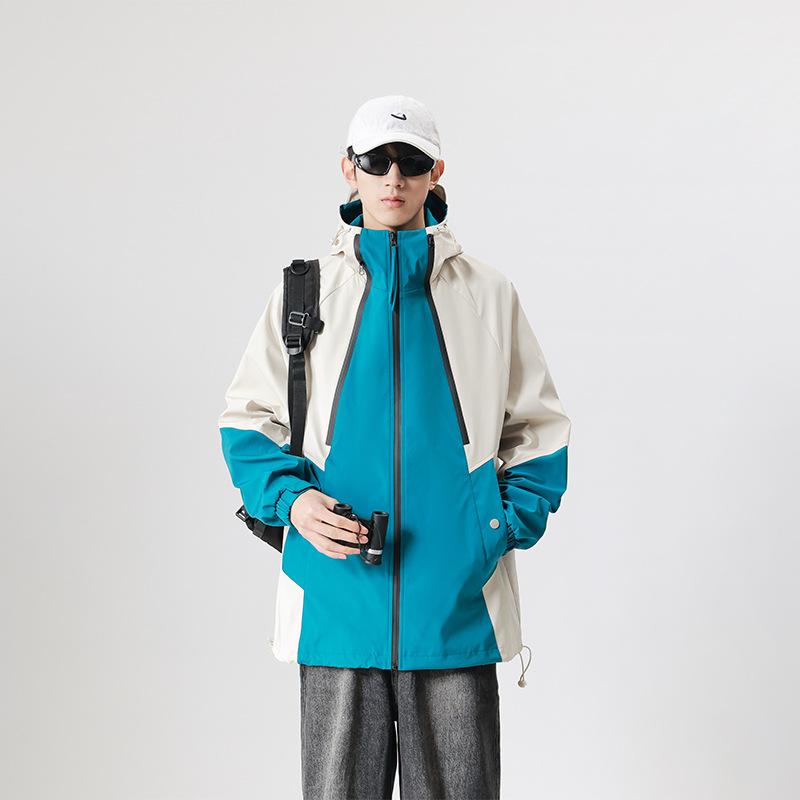 Outdoor Contrast Color Jackets for Men Women In Spring and Autumn Mountaineering Clothing Couple Jackets