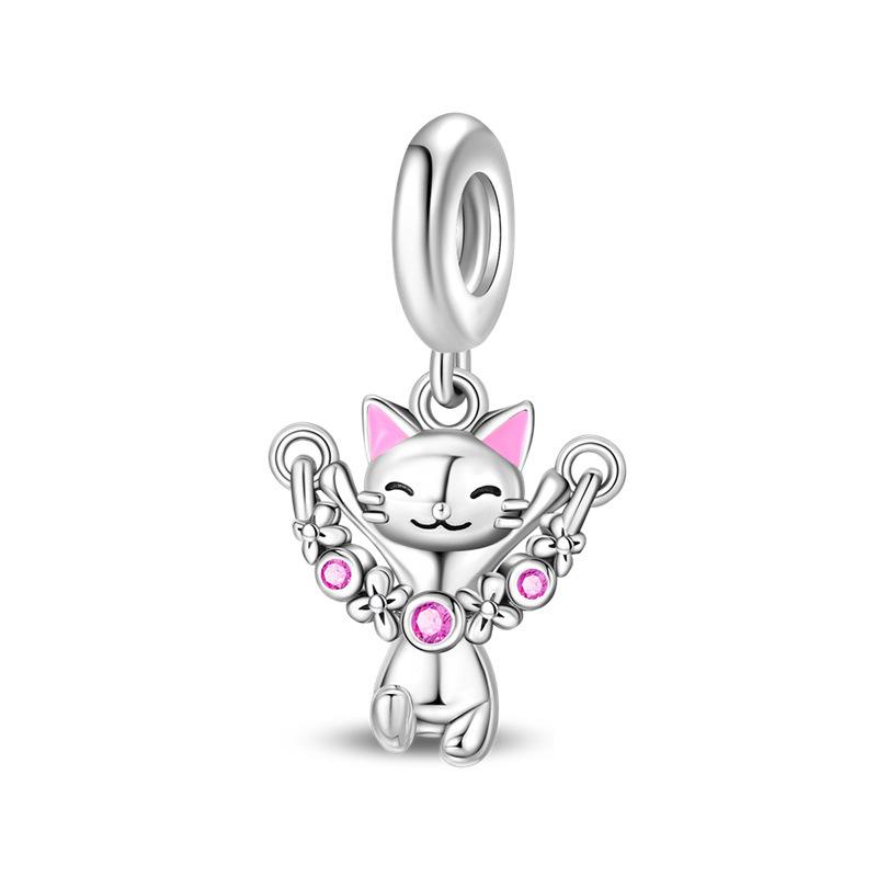 S925 Silver Capybara And Elephant Animal Shaped Beads DIY Craft Accessories Jewelry Making Kit