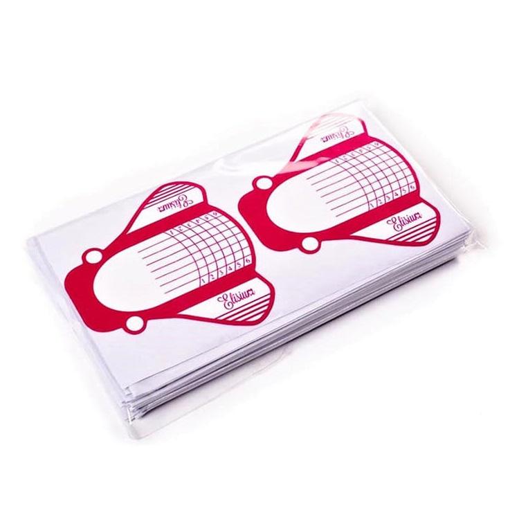 Elisium Papierowe szablony do przedłużania paznokci, 100 sztuk