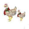Luminous Chicken with Scarf Holiday Decoration, LED Christmas Outdoor Decoration, Christmas Garden Art with Lights