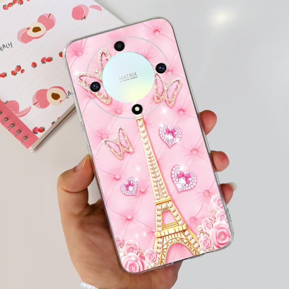 For Honor X9b 5G Case ALI-NX1 Cute Cat Butterfly Painted Cover Soft Silicone Phone Cases For Honor X9b X 9b HonorX9b Soft Fundas