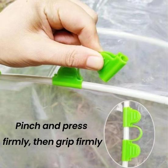 50 шт. Зажимы для дуг теплицы, пластиковые зажимы с двойной головкой, зажимы для пленки с подогревом для дуговых труб теплицы