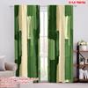 2D Flat Printing 2pcs Drapes Green Striped Blackout Polyester Party Decorations Applies To Home Decor
