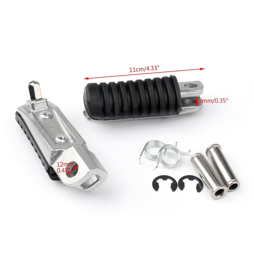 Front Footrest Pedals Foot Pegs For Kawasaki ER 4N 6F 6N ZR 250 400 VERSYS 650