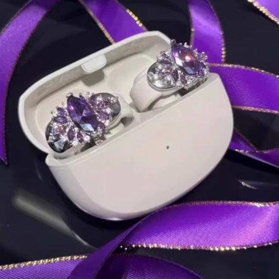 1 шт. Наушник-клипса с блестящим декором из стразов, простая установка, защелкивающийся дизайн, декоративный зажим для наушников для DIY