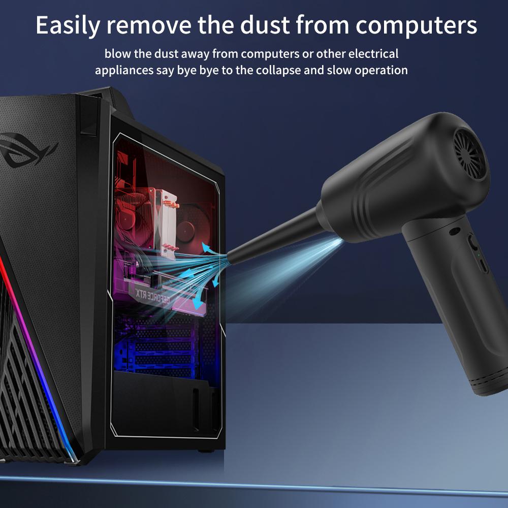 Air Duster Inflator Вакуумный насос 3-в-1 с подсветкой 3-ступенчатый регулируемый 50000 об/мин перезаряжаемый беспроводной
