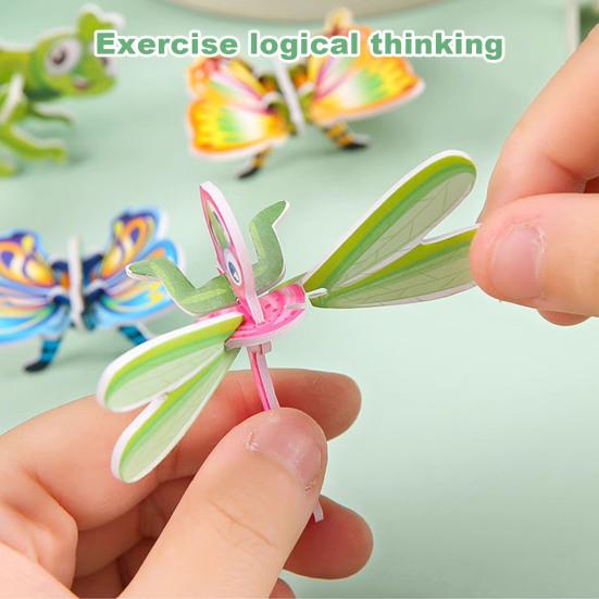 100 шт./компл. детская 3D игрушка-головоломка с номером животного, динозавра, самолета, танка, волчка, познание, 3D головоломка, сборка, образовательный игровой комплект для малышей