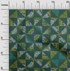 Ткань Cotton Flex Dark Teal Green с геометрическим узором Mandala & Triangle, ткань для платья, принт, по ярдам, 40 дюймов