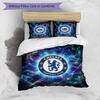 Chelsea FC Pattern Printed 3PCS Bedding Set Soft Skin-Friendly Washable Duvet Cover & Pillowcases Set All Season Bedroom