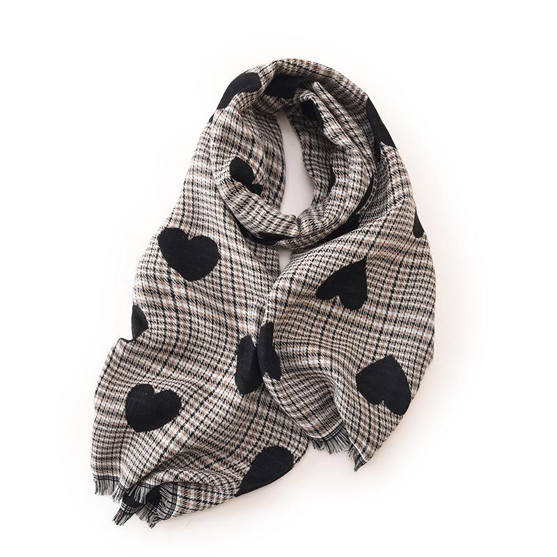 Scarf for Women High End Love Print Mid Length Warm Autumn and Winter Scarf New Winter Fashion Commuting Scarf for Women