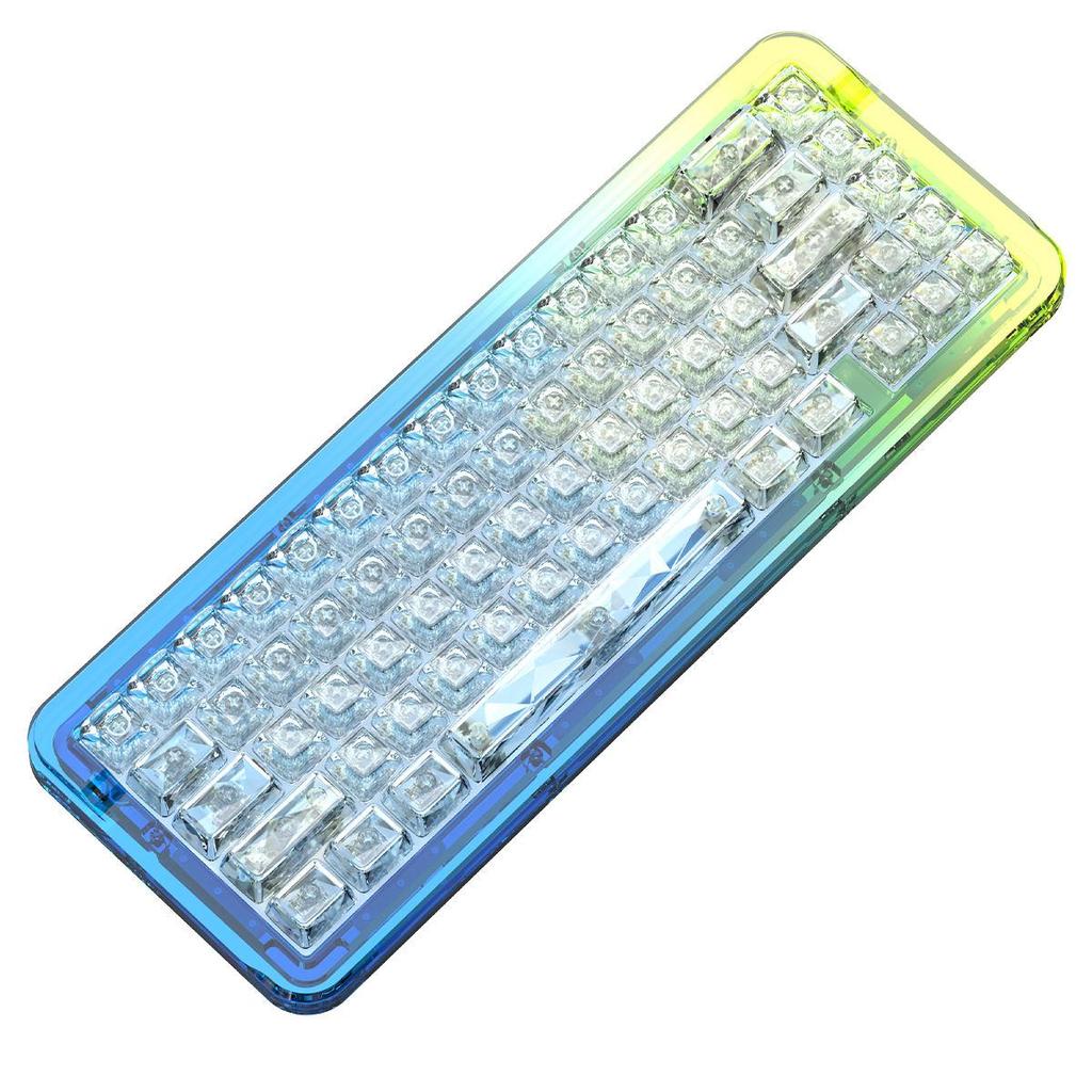 Ajazz Трехрежимная беспроводная механическая клавиатура B67 RGB с возможностью горячей замены и прозрачным колпачком SA с высокой сублимацией для игр