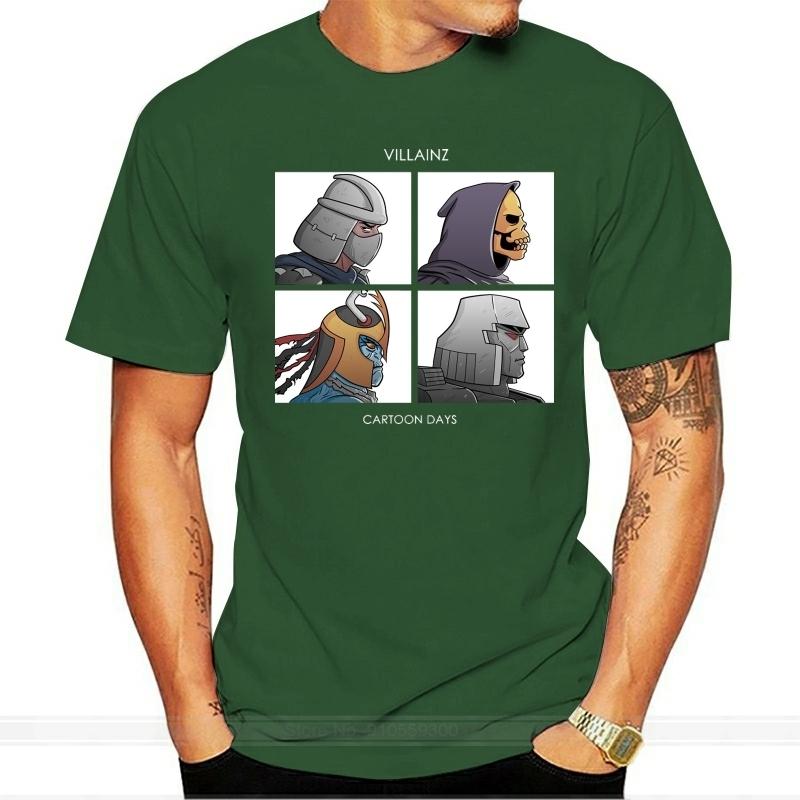 Villainz Cartoon Days Demon Days Parody Black T-Shirt Shredder Skeletor Mumm-Ra Harajuku Tee Shirt