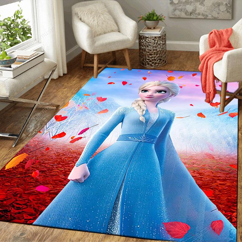 Frozen cartoon print decorative rug/doormat, suitable for entrances, balconies, kitchens, and bedrooms.