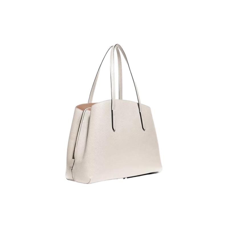 COACH Charlie 40 double layer large capacity pebbled leather shell bag tote bag tote bag shopping bag hand shoulder bag women's white