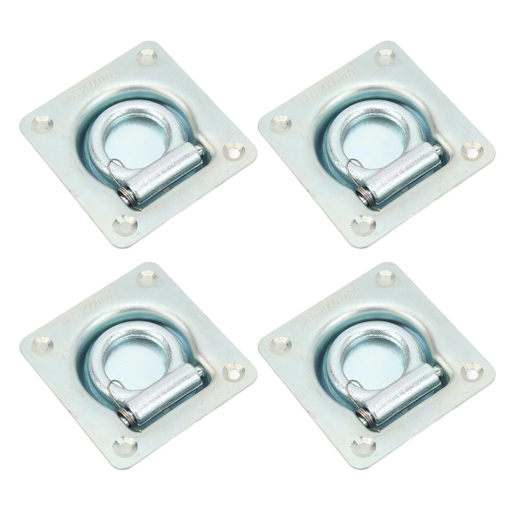 4 шт. Утопленное D-образное кольцо для троса прицепа из углеродистой стали, максимальная разрывная нагрузка 2000 фунтов, точки крепления для прицепов