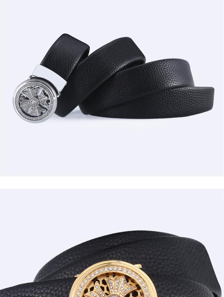 Мужской ремень из сплава и коровьей кожи с автоматической пряжкой для повседневной и универсальной носки