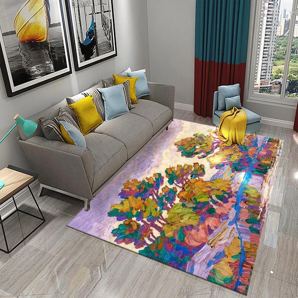 Ковер с рисунком масляной живописи дерева, придверные коврики, коврики, кухонный ковер, коврик для ванной комнаты, нескользящий ковер, декор для гостиной, спальни, коврик для пола