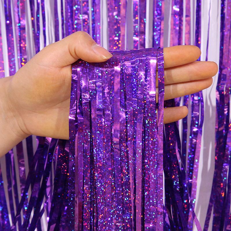 1x2m Laser Rain Tinsel Garland Door Curtain for Weddings, Christmas, Birthdays, and Party Backdrops